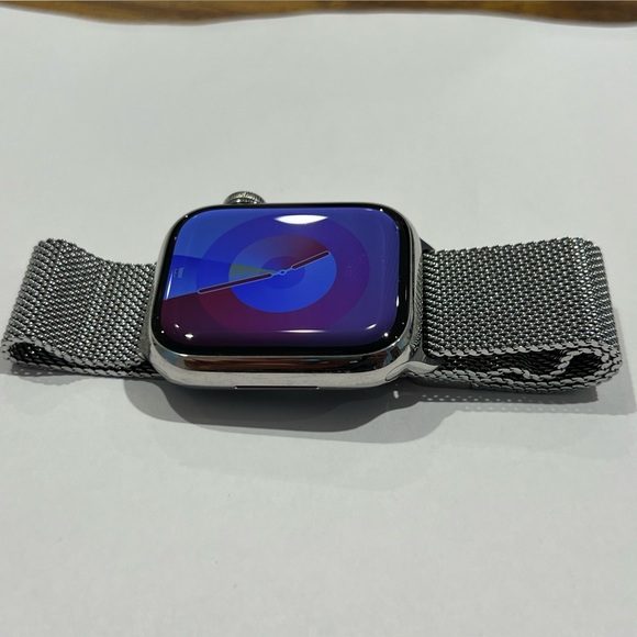 Apple Watch Series 7 GPS + Cellular. 41mm. Silver Stainless Steel Case. - Picture 2 of 12